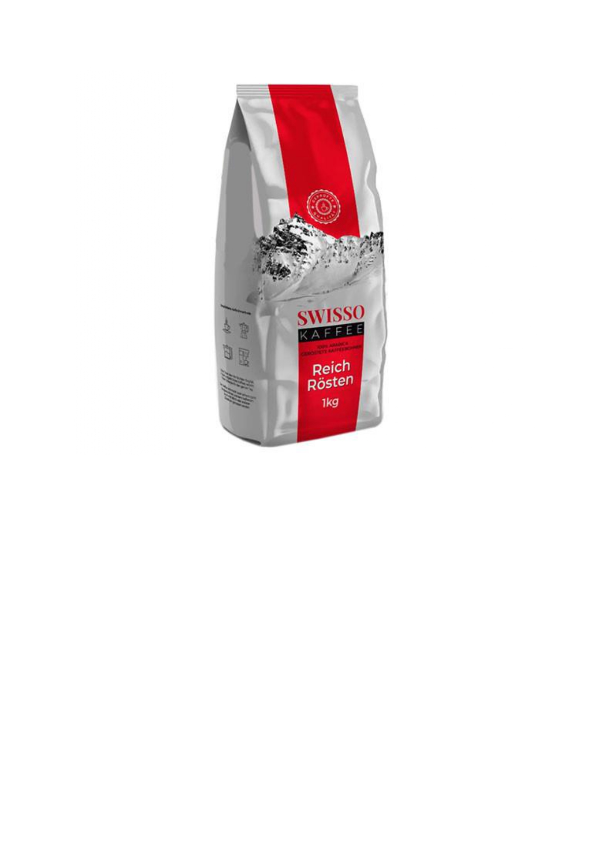 Кава Swisso Kaffee Reich Rosten в зернах арабіка 100% 1 кг